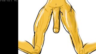 Fem-Art #1 Pinup Tgirl Curvy Big Bust Sissy BBC TS Femboy Trap Futa Futanari on Knees