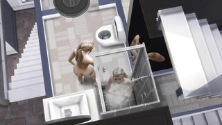 Sims 4 - Big Brother Wicked Edition Ep21: 3 Sims can almost Fit in a Shower