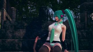 Fan Sticks Fingers in Miku's Pussy