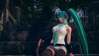 Fan Sticks Fingers in Miku's Pussy