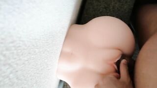 Ejaculation on the Wall Butt with Pant Voice Feels so Nice!