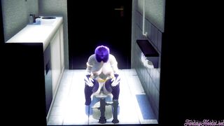 Teen Titans Hentai - Raven Peeing in a Japanese Toilet