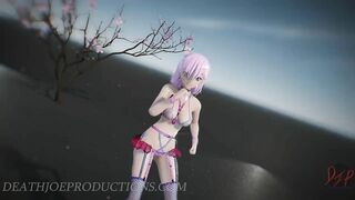 MMD R18 4k UHD Misaka Rose Bondage Bikini - Pom Pom Dance 1071