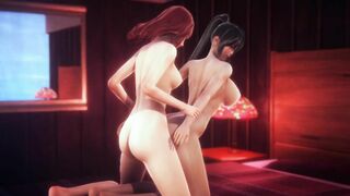 Lesbian Ass Humping Redhead vs Brunette