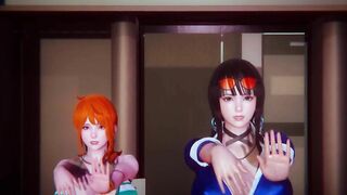One Piece Futa - Nami and Nico·Robin Passionate Sex - Lite Version