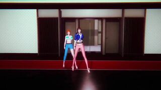 One Piece Futa - Nami and Nico·Robin Passionate Sex - Lite Version