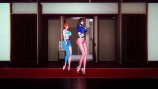 One Piece Futa - Nami and Nico·Robin Passionate Sex - Lite Version