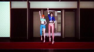 One Piece Futa - Nami and Nico·Robin Passionate Sex - Lite Version