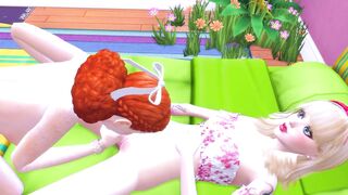 Sims 4- three Hookers take a Break to Fuck each Other...