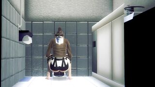 Attack on Titan Hentai - Sasha Recorded while Peeing