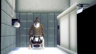 Attack on Titan Hentai - Sasha Recorded while Peeing
