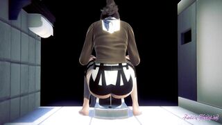 Attack on Titan Hentai - Sasha Recorded while Peeing