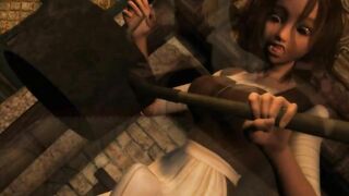 The Girl has Grown a Huge Cock, which she had to Satisfy | 3D