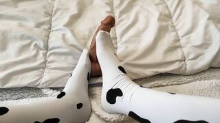 I Cheat on my Husband with a Plastic Penis - Footjob Feet Amateur POV Cosplay Cow