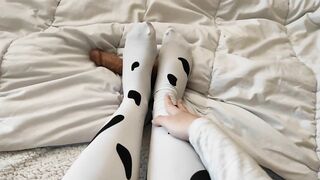 I Cheat on my Husband with a Plastic Penis - Footjob Feet Amateur POV Cosplay Cow
