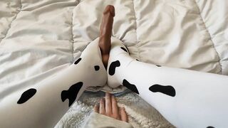 I Cheat on my Husband with a Plastic Penis - Footjob Feet Amateur POV Cosplay Cow