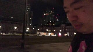 A Man Welcomes the Morning at Tokyo Station on Valentine's Day, 2020.