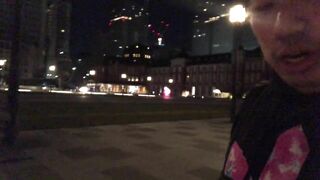 A Man Welcomes the Morning at Tokyo Station on Valentine's Day, 2020.