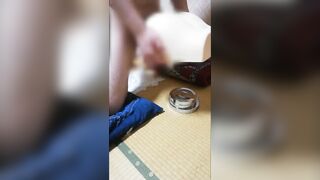 ラグビー部のデカチン男がオナホを固定して正常位で中出し Big Cock Man of Rugby Club Fixes Onaho and Vaginal Cum Shot at Missionar