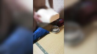 ラグビー部のデカチン男がオナホを固定して正常位で中出し Big Cock Man of Rugby Club Fixes Onaho and Vaginal Cum Shot at Missionar