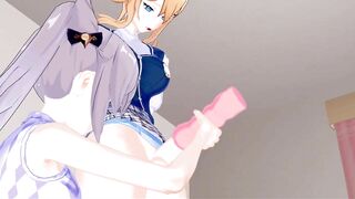 Keqing uses a Onahole on Futa Jean.
