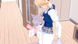 Keqing uses a Onahole on Futa Jean.