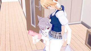 Keqing uses a Onahole on Futa Jean.