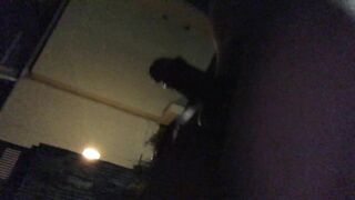 Walk around with a Naked Erection at Midnight - it became Shorter, but I got Cum as Usual 0212
