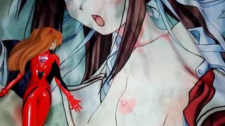 プラグスーツのエヴァ式波アスカラングレーのフィギュアに精子ぶっかけ【キモオタクの喘ぎ声&キス&尻舐めあり】
