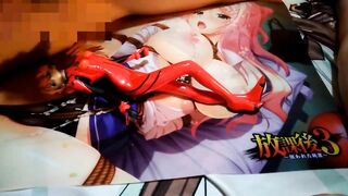 プラグスーツのエヴァ式波アスカラングレーのフィギュアに精子ぶっかけ【キモオタクの喘ぎ声&キス&尻舐めあり】