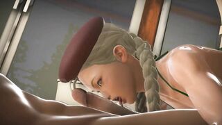 Cammy (Street Fighter) - Sucking, Ball Licking and Handjob
