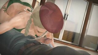 Cammy (Street Fighter) - Sucking, Ball Licking and Handjob