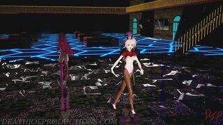MMD R18 Mika Yamakaze and Misaka Higai Mousou Keitai Joshi 1230