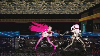 MMD R18 Mika Yamakaze and Misaka Higai Mousou Keitai Joshi 1230