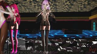 MMD R18 Mika Yamakaze and Misaka Higai Mousou Keitai Joshi 1230