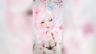 Animegirl Peeling Banana Cosplaygirl Peeling Banana