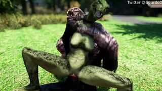 Argonian Takes Care of her Pet Troll