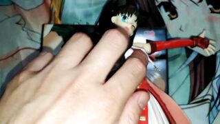 遠坂凛(Fate/FGO)魔法少女フィギュアに精液ぶっかけオナニー&キス&足舐め