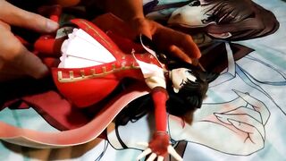 遠坂凛(Fate/FGO)魔法少女フィギュアに精液ぶっかけオナニー&キス&足舐め