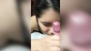 Making my BF Cum all over my Slutty Face