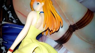 エヴァンゲリオン黄色ワンピースアスカフィギュアぶっかけ顔射オナニー【キモオタク男の喘ぎ声あり】