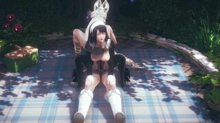 Beautiful Queen + Nun - Threesome - Hentai (Uncensored)