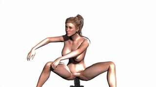 Animated Hot Blonde Fucks a Spikey Black Cock POV