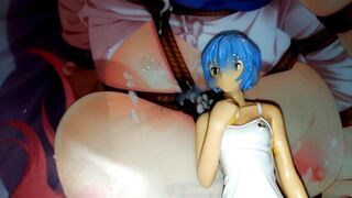 綾波レイテニスウェアフィギュアに大量ぶっかけオナニー【デブキモオタの喘ぎ声あり】