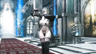 Skyrim Nier 2b Sexy Mmd Dance Addiction