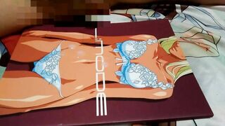 二次元下着ギャルに精子ぶっかけ【変態オタクのオナニー】