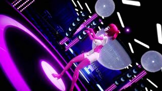 Hentai Girl with Big, Erect Clit and Nipples Dancing to Pink Cat on Stage