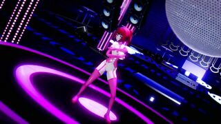 Hentai Girl with Big, Erect Clit and Nipples Dancing to Pink Cat on Stage