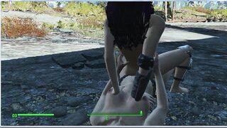 Silicone Breasts and Blue Hair. Girl in Sex is just Fire | Fallout 4