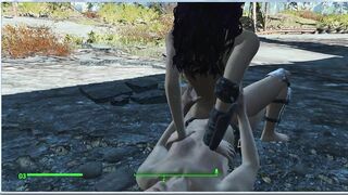 Silicone Breasts and Blue Hair. Girl in Sex is just Fire | Fallout 4